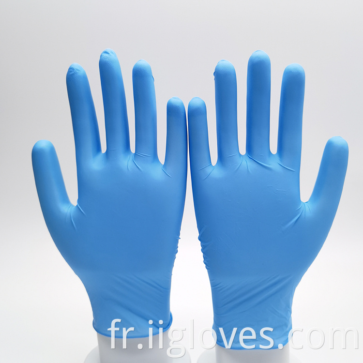 Gants de nitrile sans poudre blanc vert en gros avec des gants de nitrile